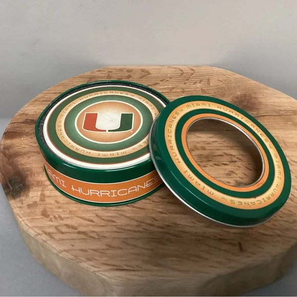 🟢 Miami Hurricanes College Football Ceramic Coaster Set in Metal Tin - Rare - Picture 5 of 16